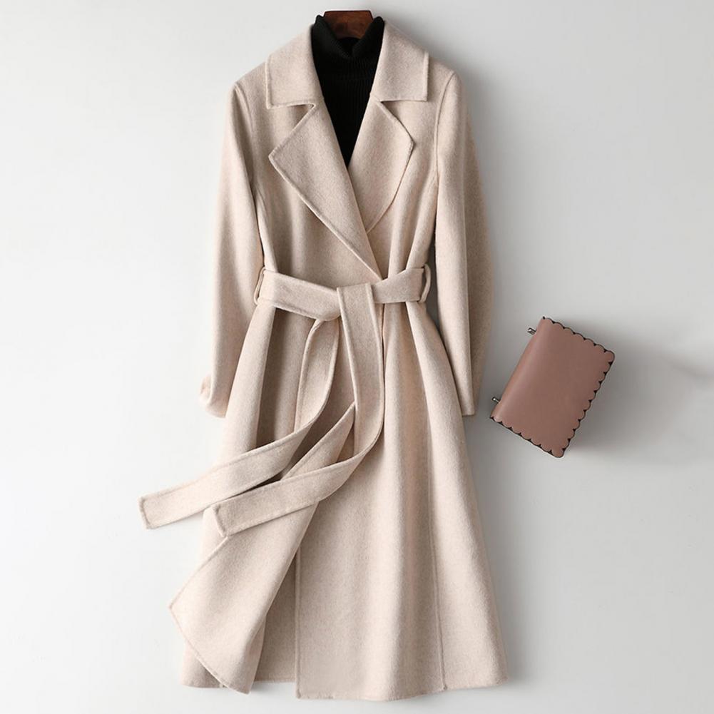 Wool Coat Peacoat - Casaco Feminino de Lã Longo com