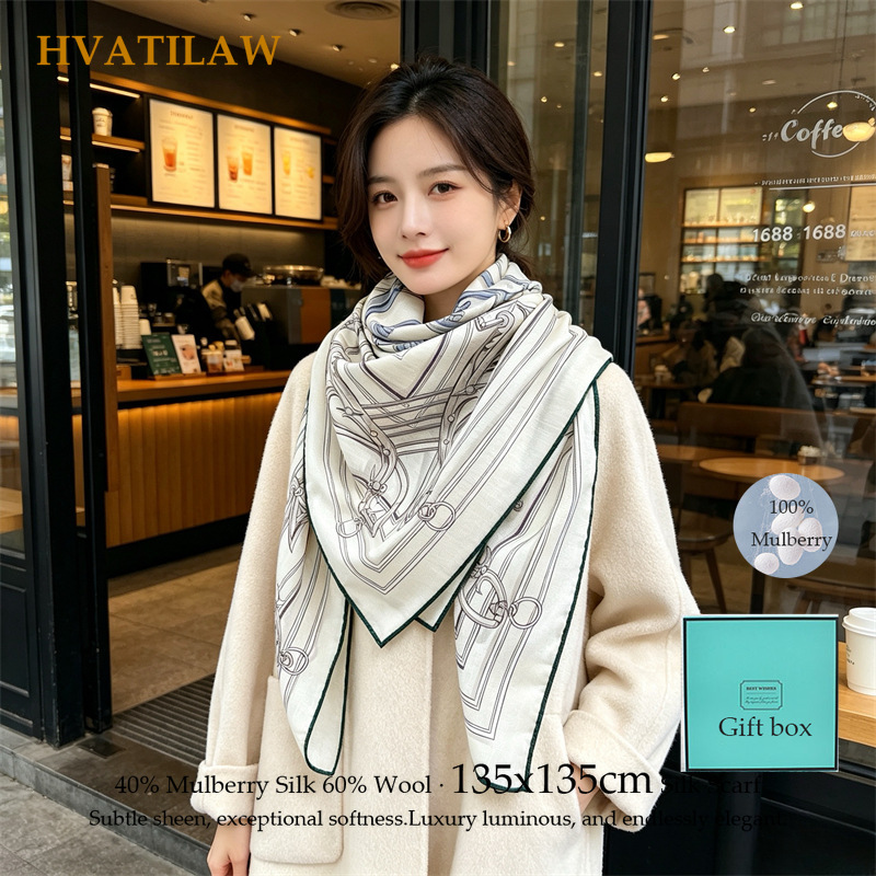 Lenço Feminino de Luxo Quadrad - Shawl Wrap Winter avaliação e preço
