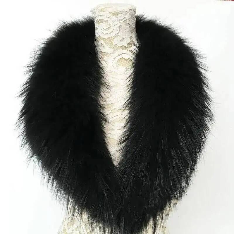 Gola de pele de guaxinim natur - Shawl Wrap Winter avaliação e preço