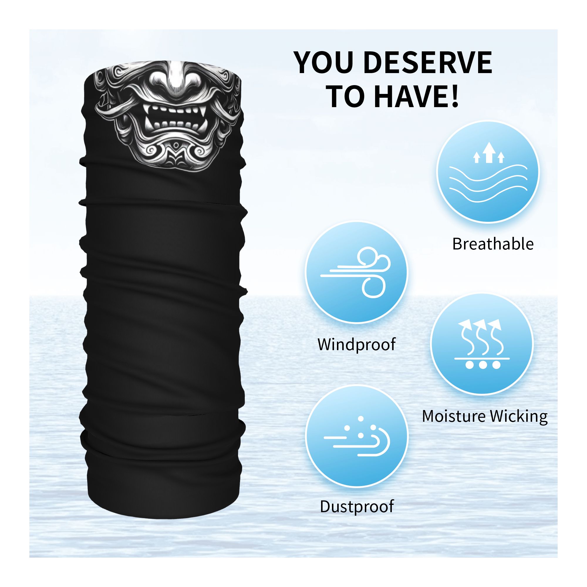 Personalizado samurai oni demô - Neck Gaiter Fleece avaliação e preço