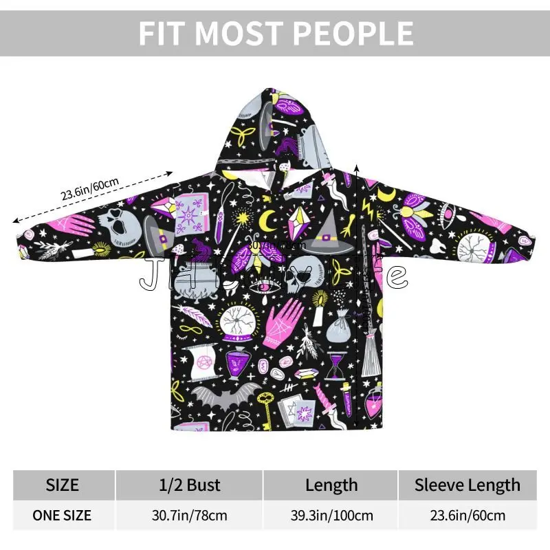 Magia bruxa goth cobertor de g - Sherpa Hoodie Fleece avaliação e preço
