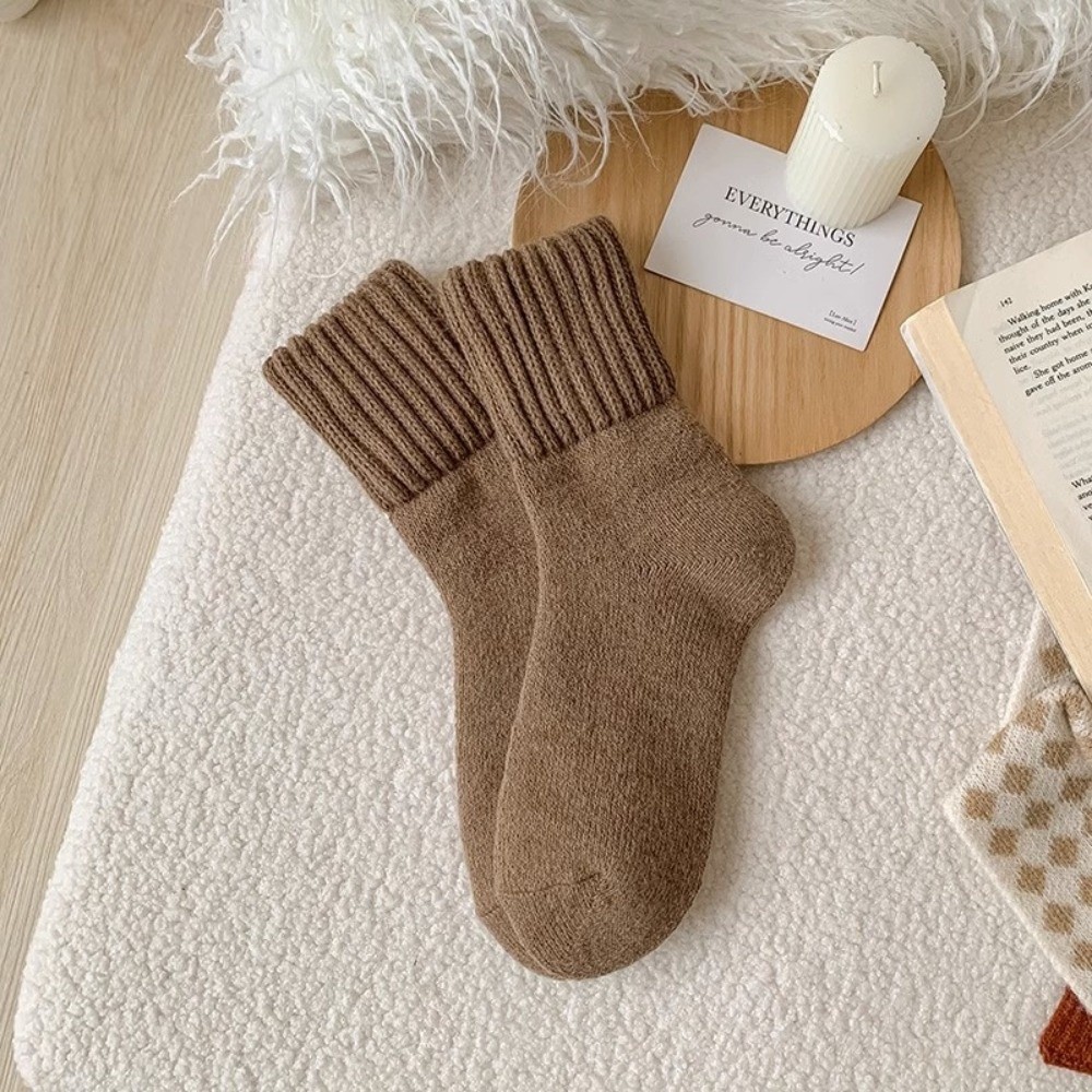 Criativo cor sólida engrossado - Thermal Sock Wool avaliação e preço