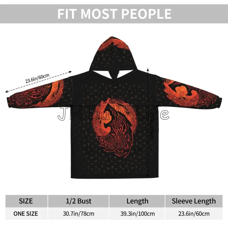 Viking lobo nó fenrir wearable - Sherpa Hoodie Fleece avaliação e preço