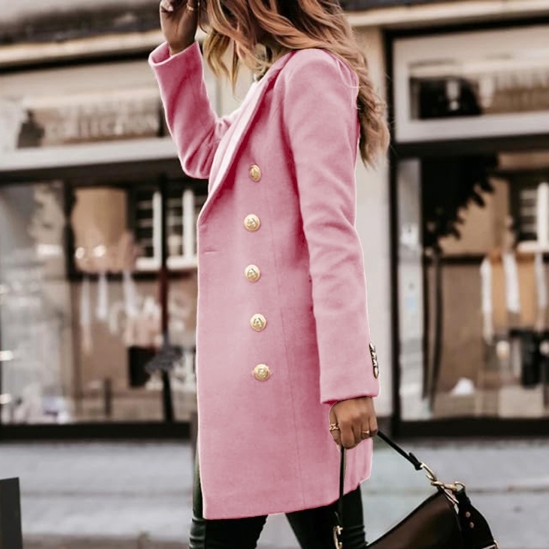 Y5GC Casacos femininos lã outo - Wool Coat Peacoat avaliação e preço