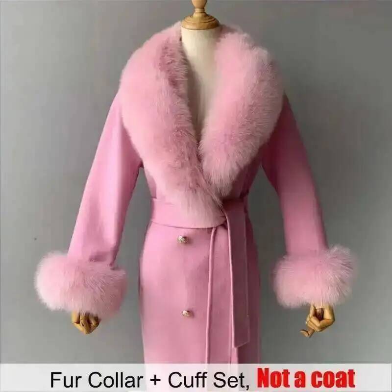 Gola de pele real e punhos con - Shawl Wrap Winter avaliação e preço