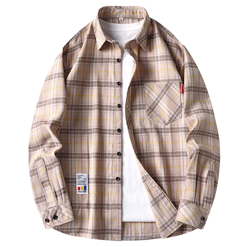 Camisas masculinas casuais de  - Flannel Shirt Lined avaliação e preço